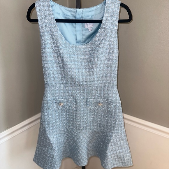 New Guess Women's Daphnee Metallic-Threaded Tweed Mini Dress Size Small - Picture 6 of 16